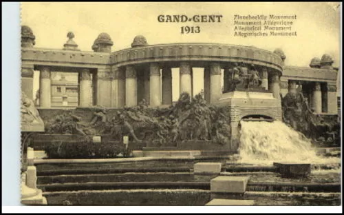 GAND GENT Belgien AK 1913 Allegorisches Monument, alte Postkarte