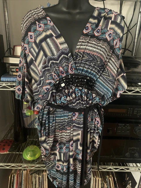 JANETTE FASHION JOHN 3:16 Maxi dress 3/4 sleeve wrap large fall rust  paisley $25.00 - PicClick