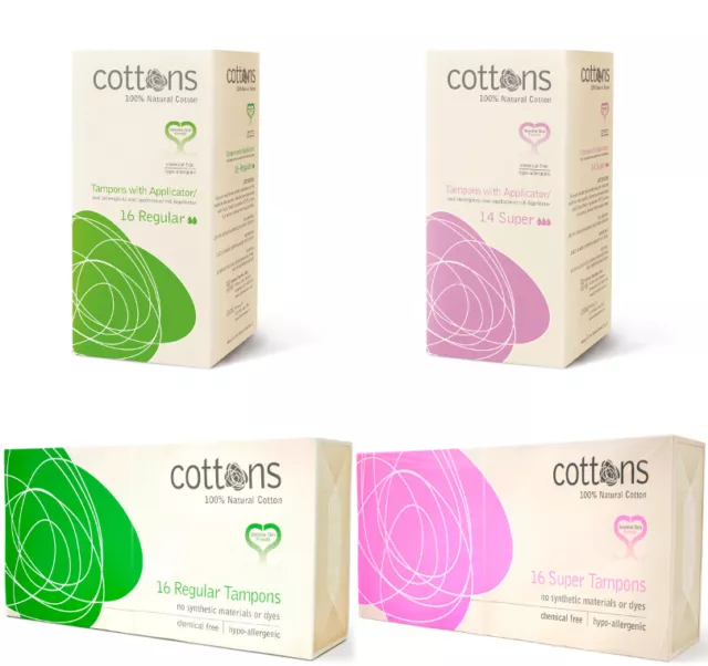 Cottons 100% Cotton Tampons - Hypo-allergenic