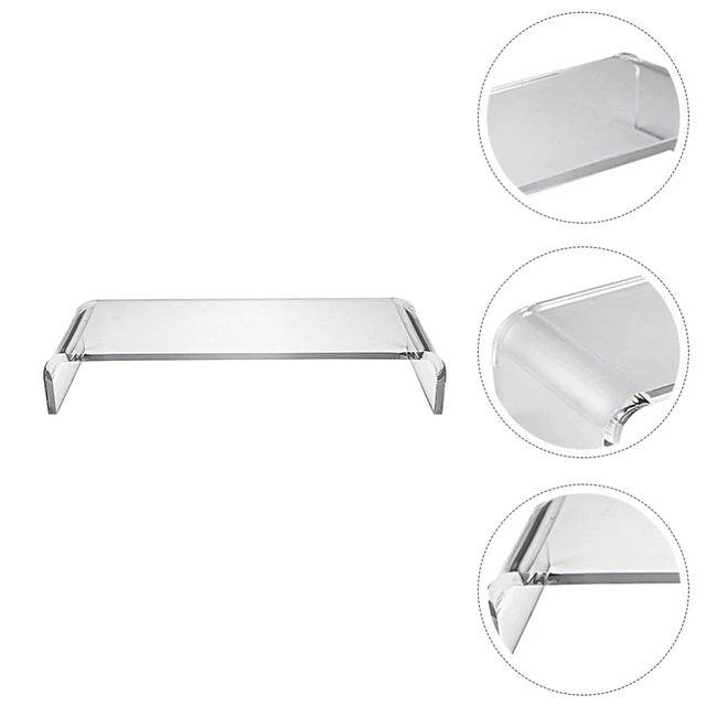 Supporto Per Monitor In Acrilico HOMCOM - 50.8x19x12 Cm, Trasparente, Portata 5 Kg - Foto 8