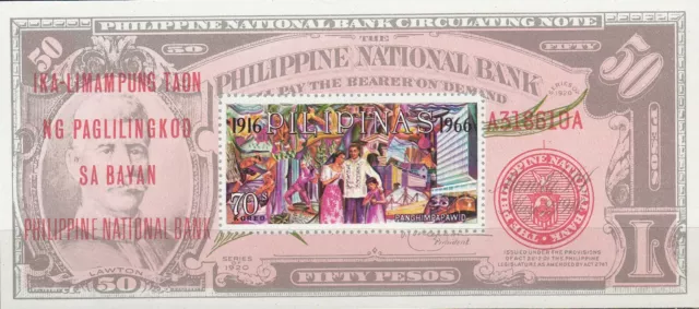 Philippinen Nr. Block 8** 50 Jahre Nationalbank