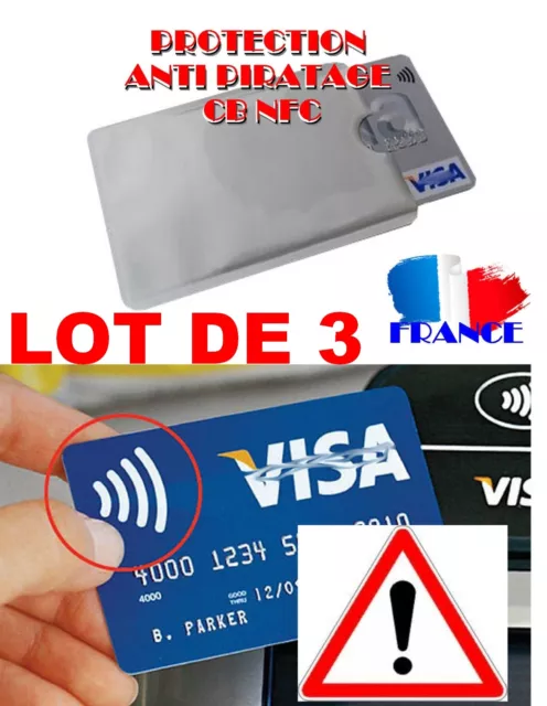 PROTECTION CARTE BANCAIRE sans contact bleu visa RFID NFC étui  ANTI-PIRATAGE EUR 1,60 - PicClick FR