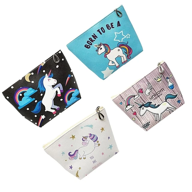 4 pz Unicorn Printing Portafoglio Short Adorable Coin Bag Piccolo Portafoglio con R