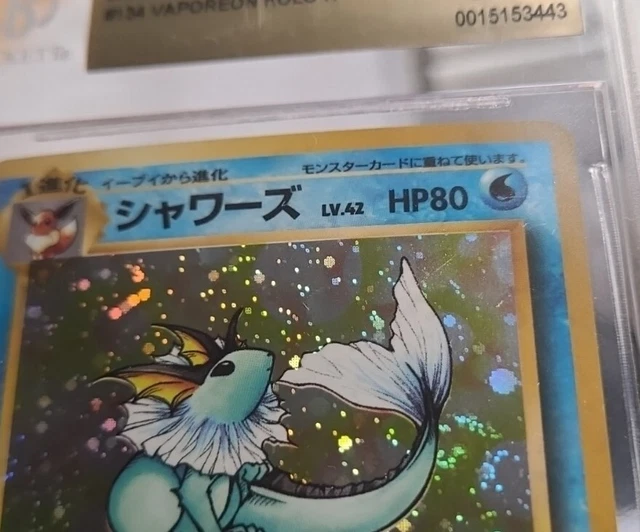 Pokemon Japanese 1997 Jungle Vaporeon Holo #134 BGS 9.5 Gem Mint