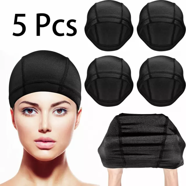 Paquetes de 5 gorras cúpula pelucas elásticas gorra estilo cúpula spandex peluca gorras para hombre mujer