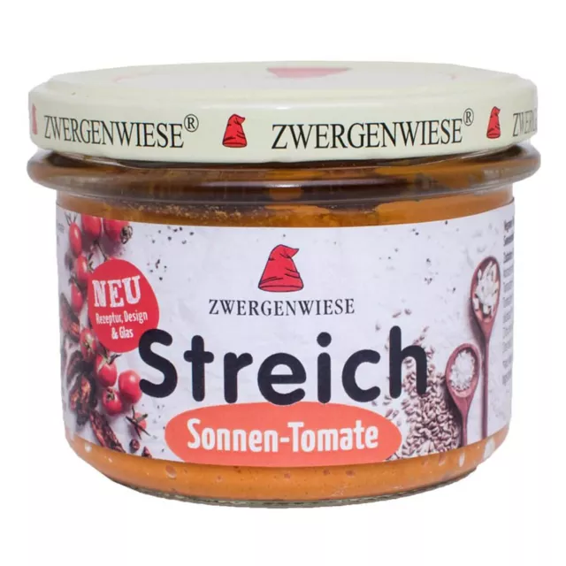 Zwergenwiese Bio Sonnen-Tomate Streich (1x180g) Aufstrich Brot Vegan