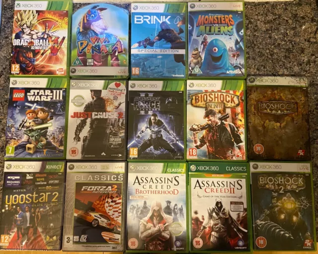 🌟 14 x XBOX 360 GAMES BUNDLE JOBLOT DRAGON BALL LEGO STAR WARS BIOSHOCK TESTED