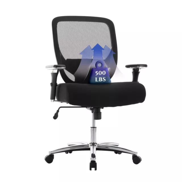 Big and Tall Office Chair 500lbs, Heavy Duty Ergonomic Mesh Chair, Computer E...