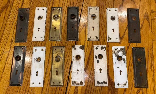 Antique Door Hardware Backplate Lot Architectural Salvage Vintage