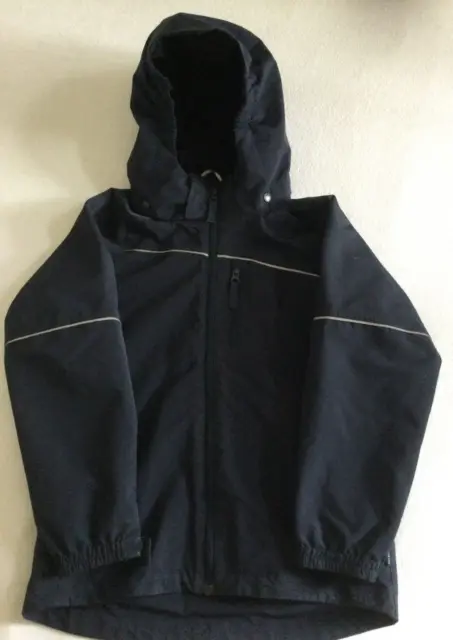 Polarn O. Pyret Navy Blue / Black Waterproof Shell Coat 8-9 Years