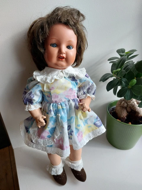 Vintage poupée Schildkrot Inge des années 1940-50 en