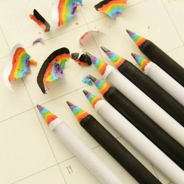 Regenbogen Farbig Bleistift Zeichnen Malerei Student Kinder Schreibwaren 2Pcs L