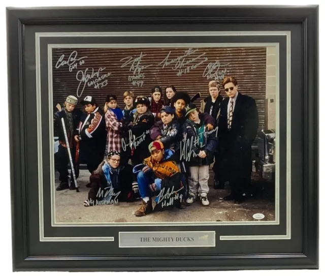 The Mighty Ducks 16x20 Photo Cast-Signed by (9) with Brandon