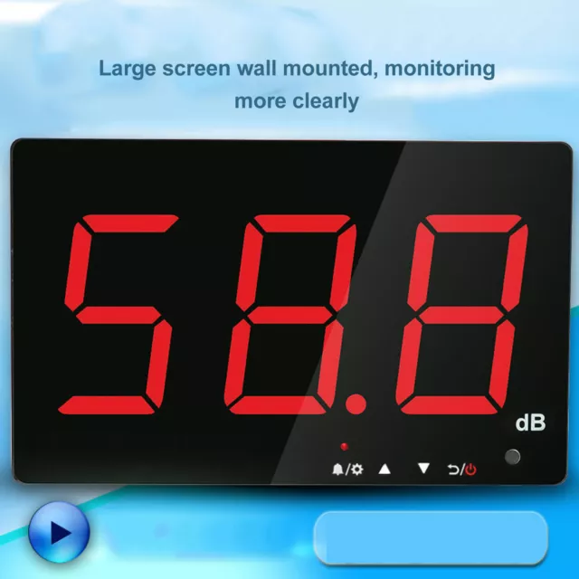 Wall Mounted Decibel Meter 9.6in LCD Display Screen 30‑130dB Sound Level Met GDB 2