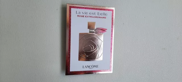 LANCÔME nouvelle carte à parfumer « LA VIE EST BELLE » ROSE EXTRAORDINAIRE (bis)