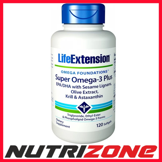 LIFE EXTENSION SUPER Omega 3 Plus Antarctic Krill EPA DHA Fatty Acid