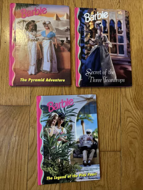 Barbie & Friends Book Club Books Lot of 3 Hardcover Pink 90s Grolier Vintage