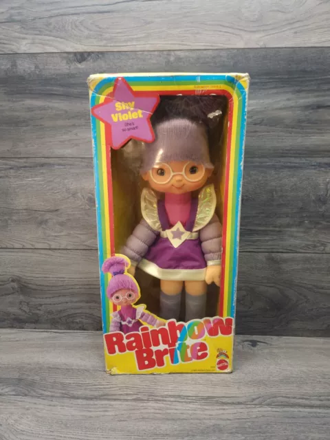 Vintage Rainbow Brite Shy Violet 18” Doll 1983 Mattel New In Damaged Box Sealed