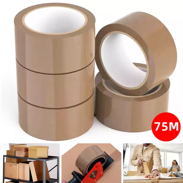 Heavy Duty Brown Clear Packing Tape Packaging Sticky Sealing Tape 48mm x75M 52um