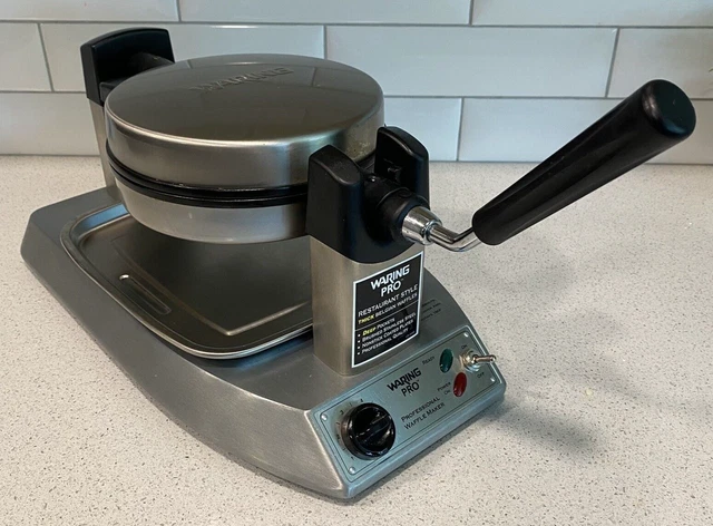 Waring Pro WMK300 Professional Thick Belgian Waffle Maker Sls Steel w/ Drip Tray