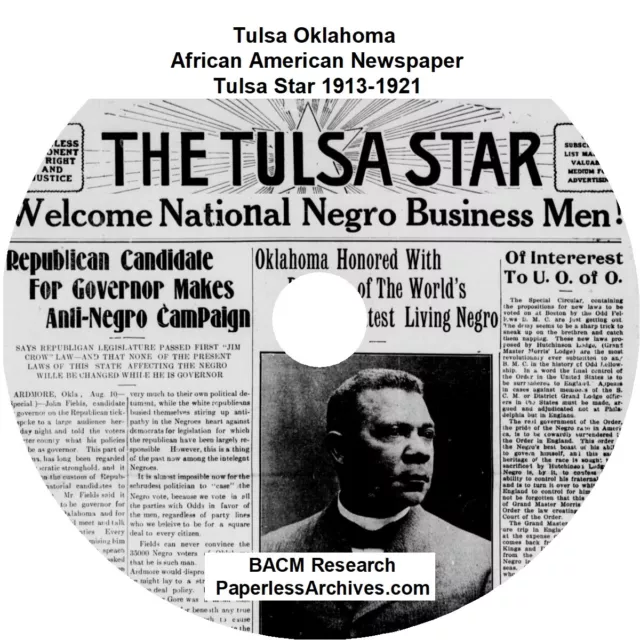 Tulsa Oklahoma African American Newspaper Tulsa Star 1913-1921