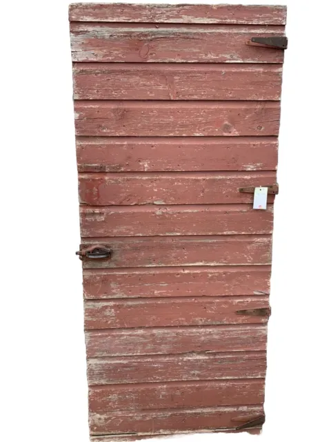 Vintage Wooden Rustic Painted Farm Yard Barn Door With Hardware