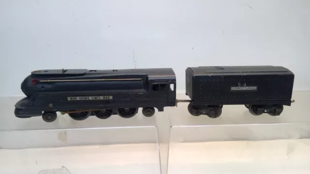 Lionel Prewar #1668 Streamlined Torpedo Steam Locomotive Black & Sound Tender(B3