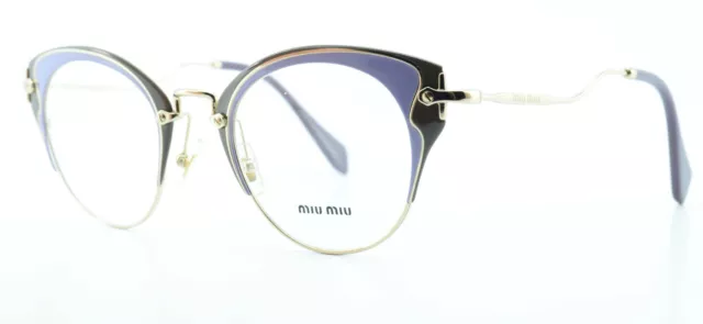 MIU MIU Brille VMU 52P 48-23 145 U67 1O1 Lila Lite Gold Cat Eye Panto Fancy Cool 2