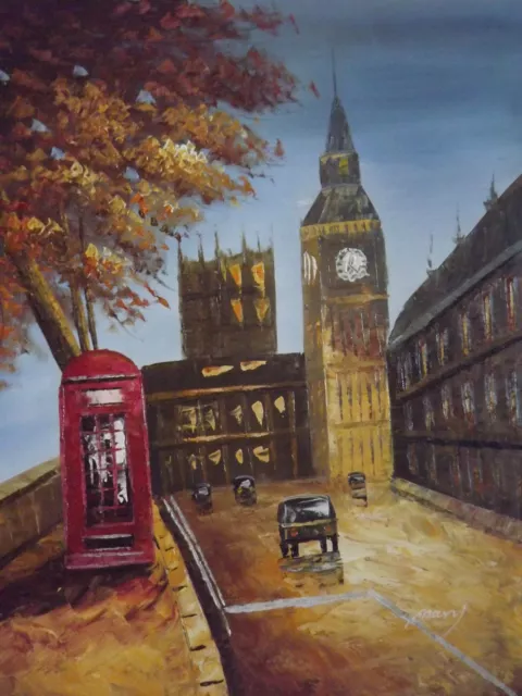 london oil painting canvas contemporary english british cityscape original art