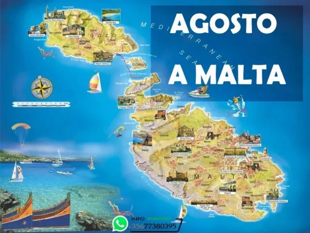 Agosto Vacanze a Malta Camera quadrupla  in hotel vista mare Nel cuore di Malta