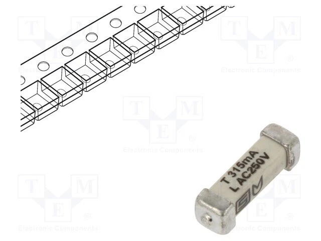 Sécurité : Schmelz 315mA SMD Céramique 250VAC Fusible 125VDC