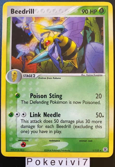 Pokemon BEEDRILL / DARDARGNAN 1/112 Holo Block EX ENGLISH Card