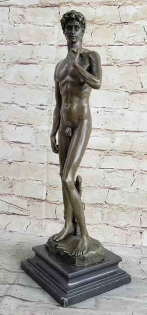 Maestra Renacimiento De Carne David De Michelangelo Bronce Mármol Escultura
