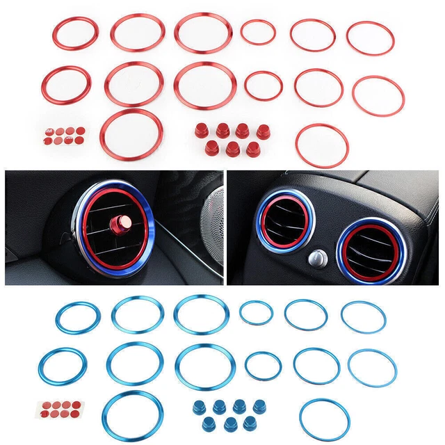 thumbnail image 2 of 20PCS Car Air Vent Trim Strips - PVC U-Shape Clips For Straight Vents, Interior Decoration (Red) 2 of 11