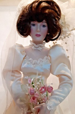 1991 Ashton Drake porcelain doll JENNIFER 1980's BRIDE w/Certificate 18"
