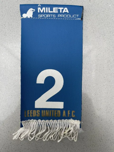 Leeds United anni '70 zecca/etichetta indossata n. 2 freno, lorimer, grigio