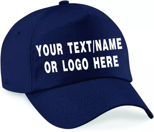 Personalised baseball caps Customised Adults Adjustable Caps Print Hat Text/Logo