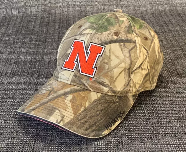 University Of Nebraska Adjustable Hat - Huskers Cornhuskers Embroidered Cap Camo