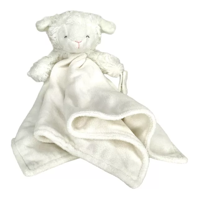 Carters White Lamb Sheep Velour Lovey Security Blanket Soft Plush Stuffed Animal