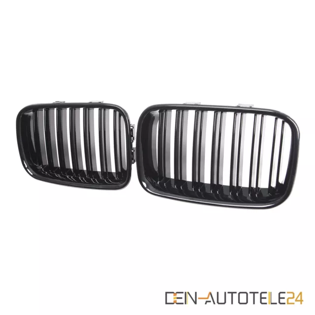 Kühlergrill Doppelsteg Nieren Grill Passt Für Bmw 3Er E36 90-96 Gläzend Schwarz