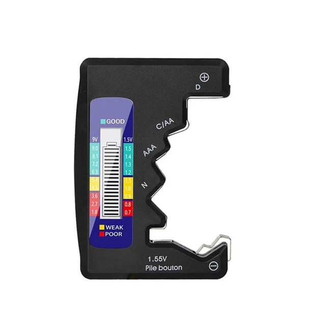 Testeur de batterie LCD facile à lire pour piles C AA AAA D N 9V et 1 5V