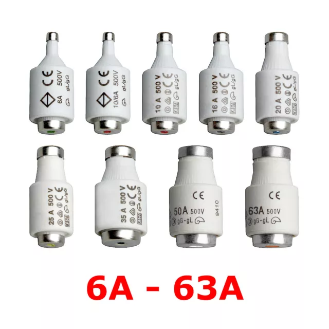 Siemens - X5 Stück DIAZED-Sicherungseinsatz 500V E33 50A