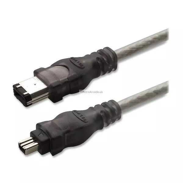 6FT Firewire Cable 6 pin to 4 pin IEEE 1394 iLINK PC Mac 400 Mbps 4 pin to 6 pin