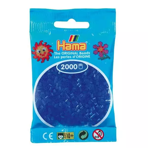 2000 Mini Bügelperlen - Neon-Blau Hama 501-36 Ø 2,5 mm Perlen Steckperlen Beads