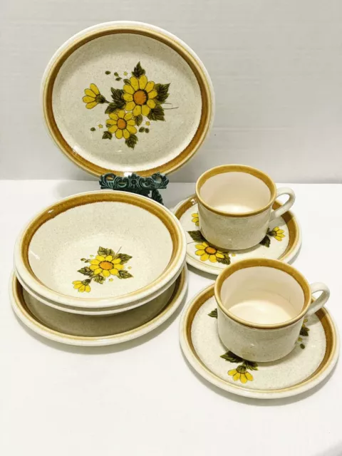 2 Mikasa China Melissa 4-Piece Place Settings: Bread Plate, Bowl, Teacup, Saucer