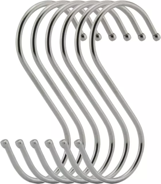 6-Pack 4.7 Inches Extra Large S Shape Hooks,Heavy-Duty Stainless Steel Hanging