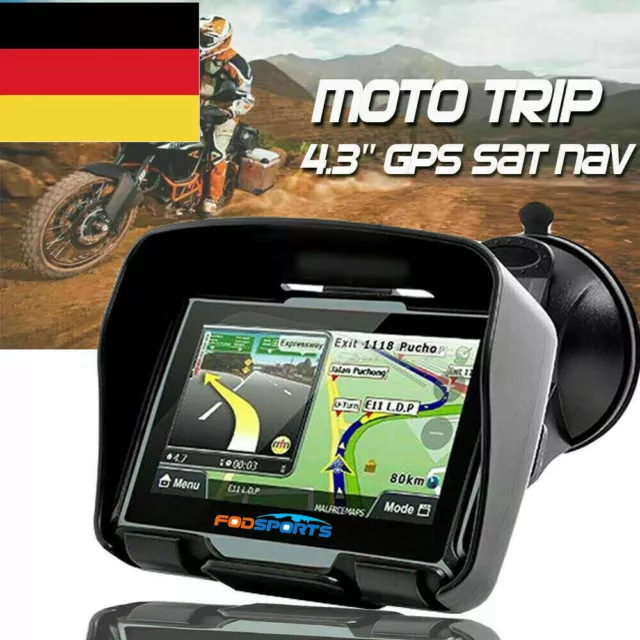 4,3" Zoll Motorrad Navigationsgerät Navi GPS Radtour LKW Auto Reise Wasserdicht