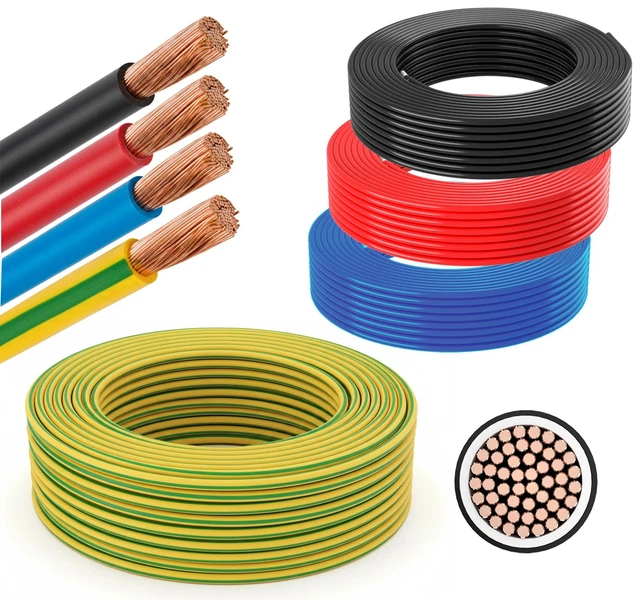 EBROM Erdungskabel 5 M, 16 Mm², Grün/gelb – Mit Verpressten Kabelschuhen M8 & M10, Made In Germany, Für Kreuzerder & Blitzschutz