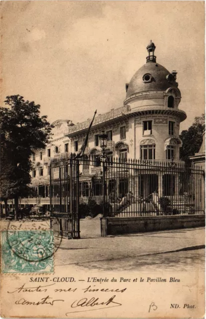 CPA St-CLOUD - L'Entrée du Parc et le Pavillon Bleu (740495)