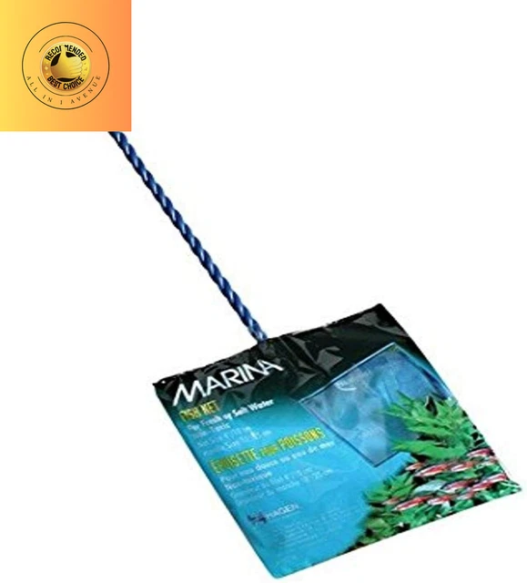 Marina 4-Inch Blue Fine Nylon Net with 10-Inch Handle, Aquarium Maintenance Tool
